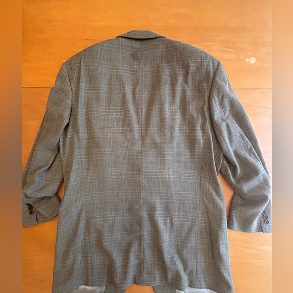 BOSS Boss Hugo 46L gray tan blue plaid wool
Sports coat suit jacket long - Picture 11 of 12